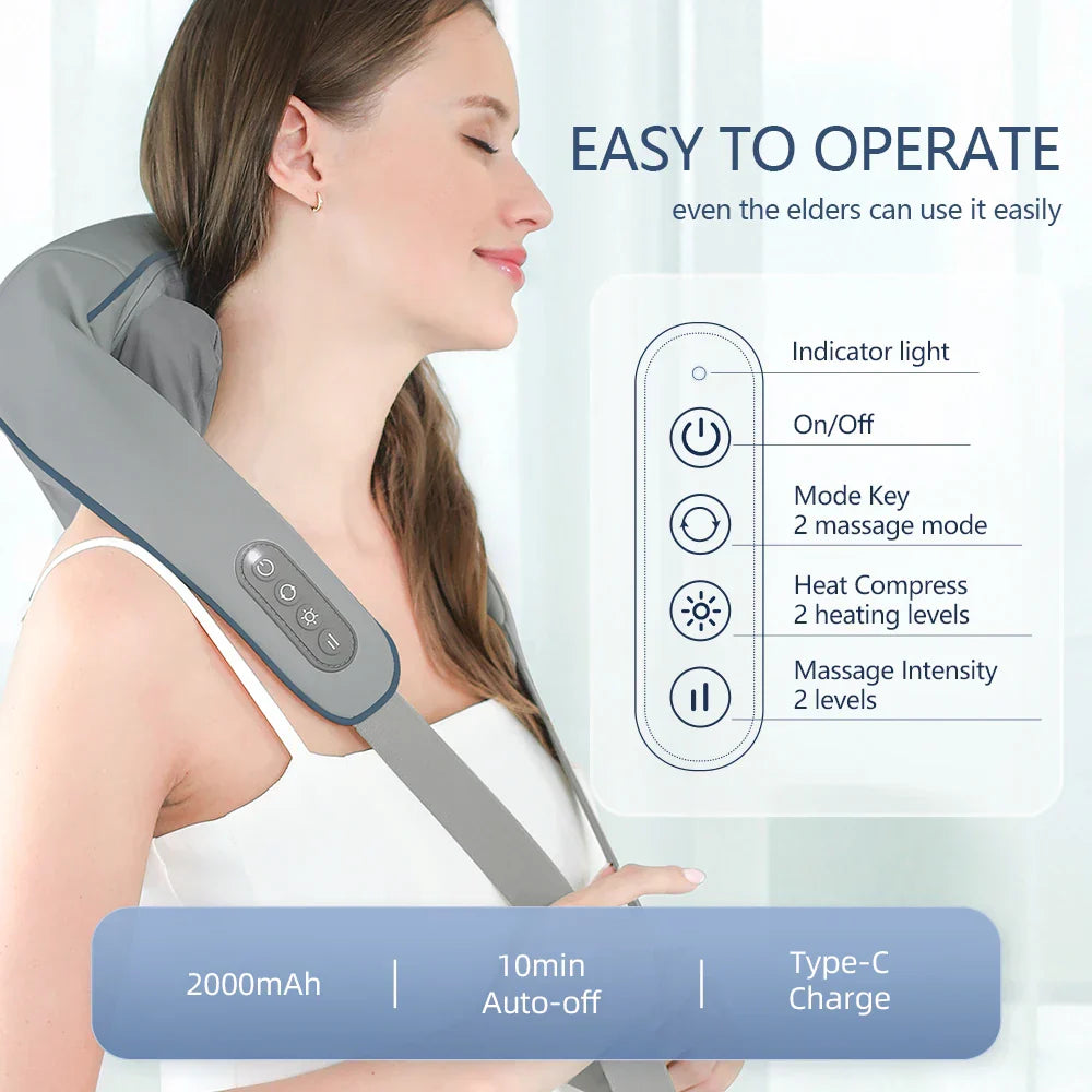 Wireless Neck & Back Shiatsu Massager